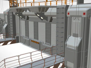 Sci-fi wall 3 3D Model