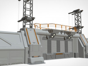 Sci-fi wall 3 Modelo 3D