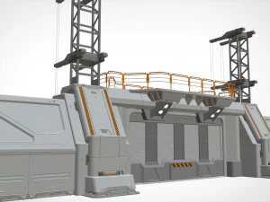 Sci-fi wall 3 3D Model