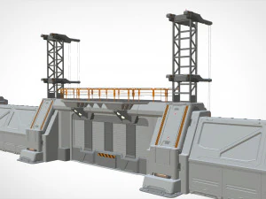 Sci-fi wall 3 3D Model