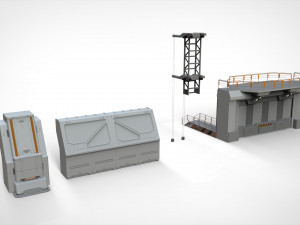 Sci-fi wall 3 Modelo 3D