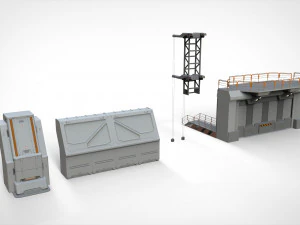 Sci-fi wall 3 3D Model