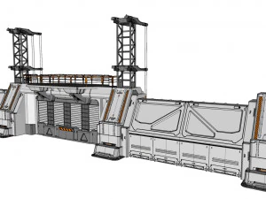 Sci-fi wall 3 3D Model
