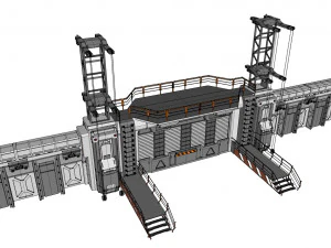 Sci-fi wall 3 3D Model