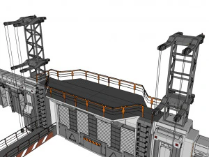 Sci-fi wall 3 3D Model