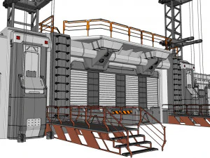 Sci-fi wall 3 3D Model