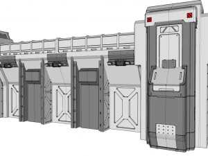 Sci-fi wall 3 3D Model