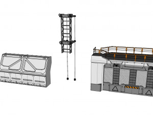 Sci-fi wall 3 Modelo 3D