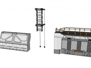 Sci-fi wall 3 3D Model