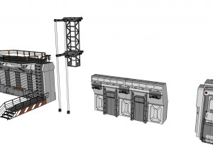 Sci-fi wall 3 Modelo 3D