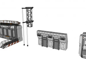 Sci-fi wall 3 3D Model