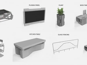 SF家具の外観 3Dモデル