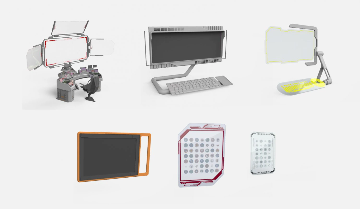 Computadora de ciencia ficción Modelo 3D .c4d .max .obj .3ds .fbx .stl .blend