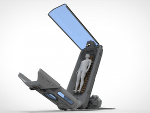 Sci fi cryogenic capsule 3D 모델