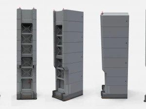 Sci-fi architecture kitbash 14 3D Model