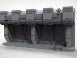 Sci-fi architecture kitbash 14 3D Model
