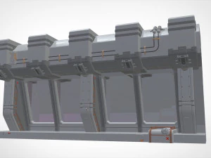 Sci-fi architecture kitbash 14 3D Model