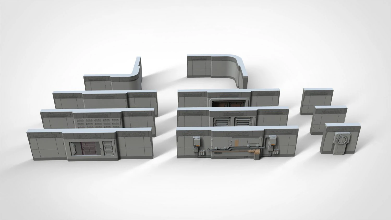 Sci-fi architecture kitbash 15 3D Model .c4d .max .obj .3ds .fbx .stl .blend 