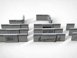 Sci-fi architecture kitbash 15 3D Model