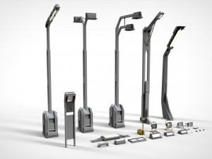 Sci fi lighting 3 3D Model