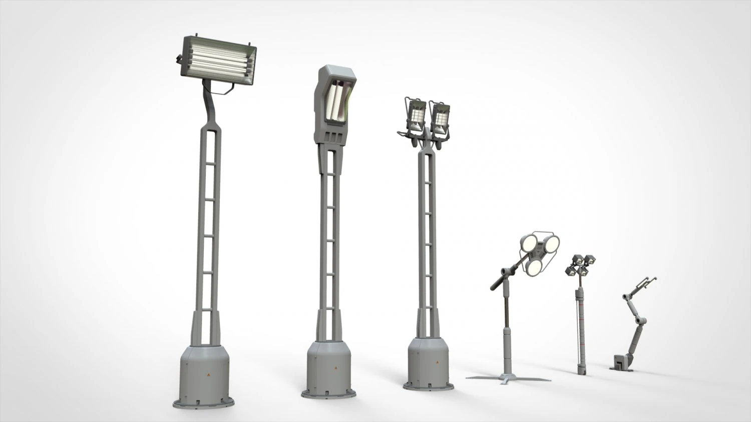 Sci fi lighting 4 3D Model .c4d .max .obj .3ds .fbx .stl .blend