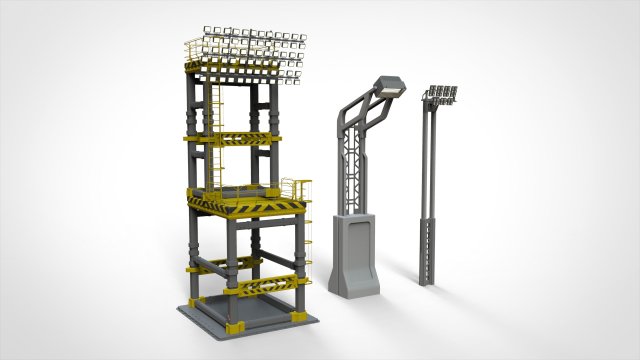 Floodlight 7 3D 模型 .c4d .max .obj .3ds .fbx .stl .blend 