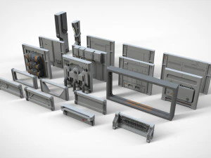 Sci-fi architecture kitbash 16 3D Model