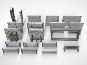 Sci-fi architecture kitbash 16 3D 模型