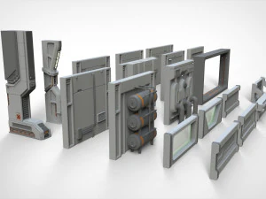 Sci-fi architecture kitbash 16 3D Model