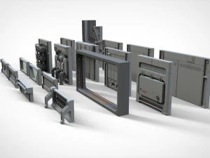 Sci-fi architecture kitbash 16 3D Model