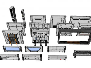 Sci-fi architecture kitbash 16 3D Model