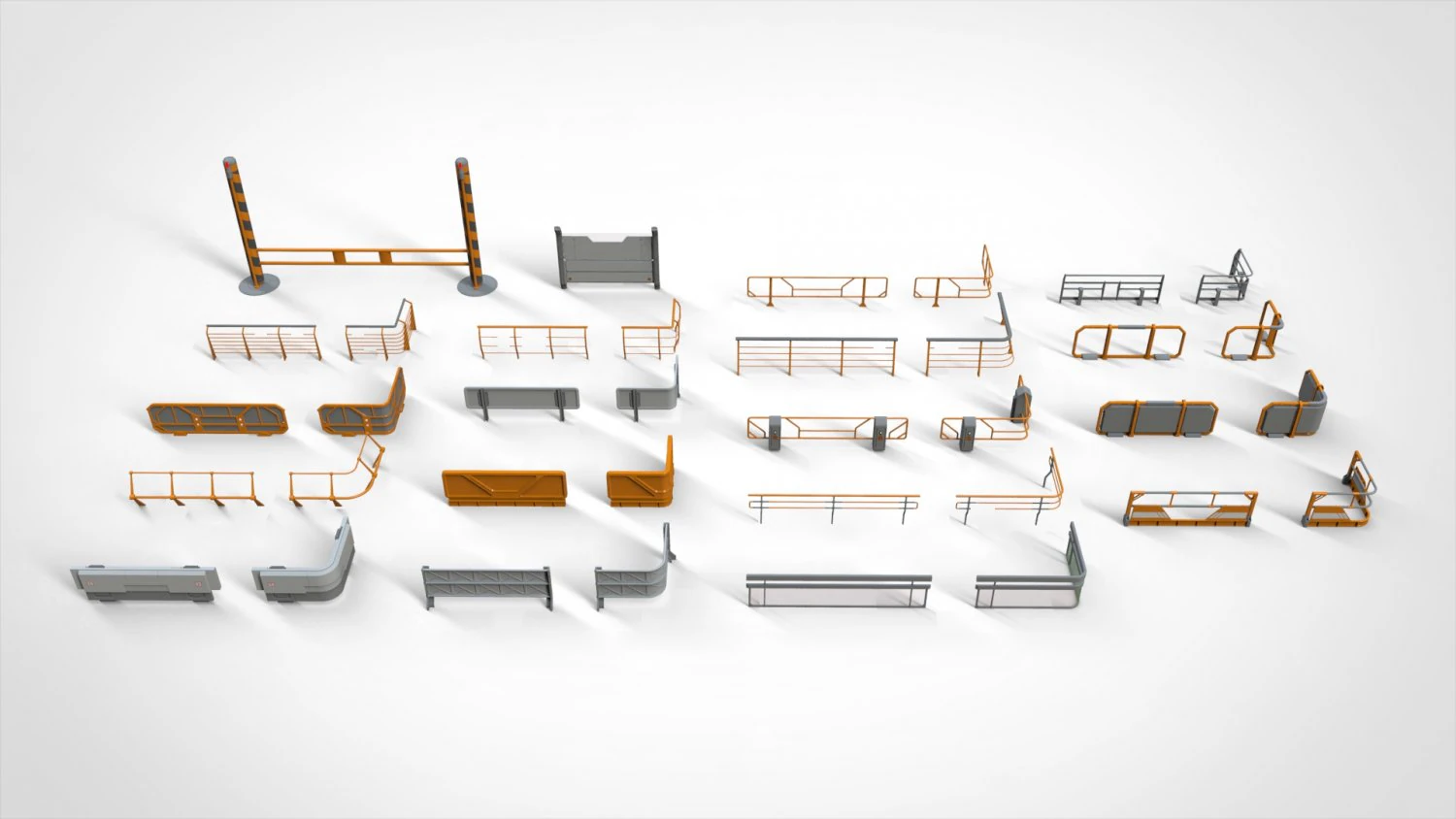 Sci-fi railing 1 3D Model .c4d .max .obj .3ds .fbx .stl .blend 