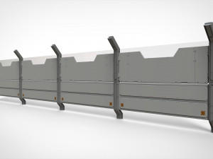 Sci-fi railing 1 3D Model