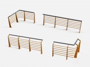 Sci-fi railing 1 3D Model