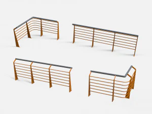Sci-fi railing 1 3D Model