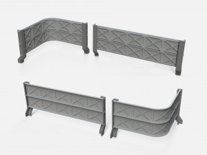 Sci-fi railing 1 3D Model