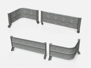 Sci-fi railing 1 3D Model