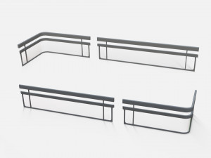 Sci-fi railing 1 3D Model