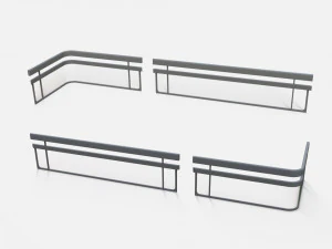 Sci-fi railing 1 3D Model