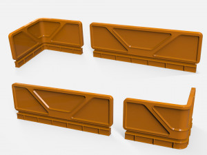 Sci-fi railing 1 3D Model