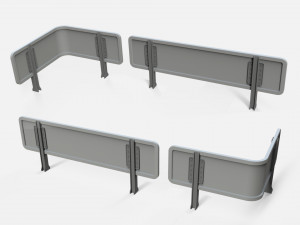 Sci-fi railing 1 3D Model