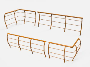 Sci-fi railing 1 3D Model