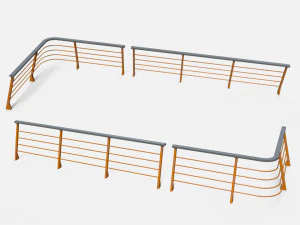 Sci-fi railing 1 3D Model