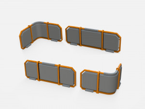 Sci-fi railing 1 3D Model