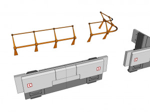 Sci-fi railing 1 3D Model