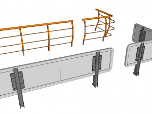 Sci-fi railing 1 3D Model