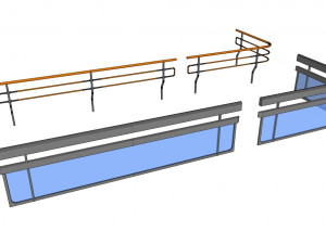 Sci-fi railing 1 3D Model