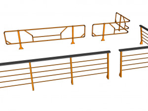 Sci-fi railing 1 3D Model