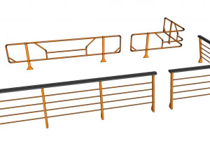 Sci-fi railing 1 3D Model