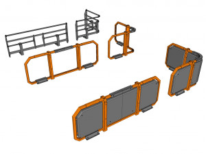 Sci-fi railing 1 3D Model
